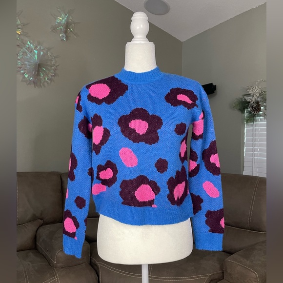 💕NWT Lilly Pulitzer Ferrara Sweater I’m Blue Flare Growl & Prowl Sz XXS - Picture 5 of 11